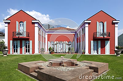 Exterior classical style villa Stock Photo