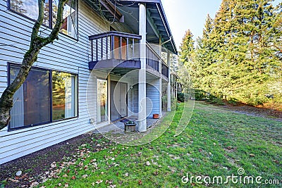 Exterior of condo home in a quiet complex Stock Photo