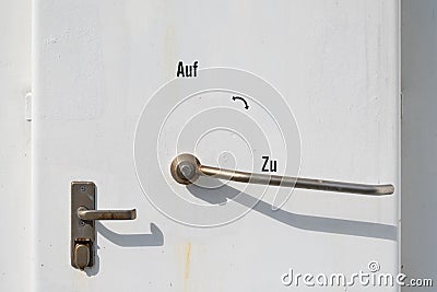 Door aboard a ship Stock Photo