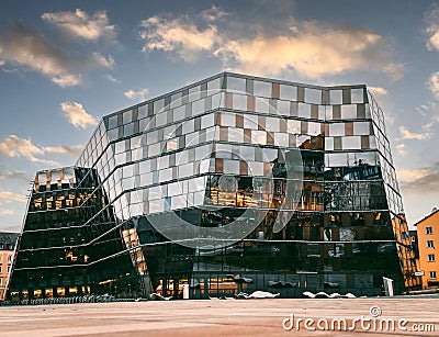 Exterior of Freiburg University Library. Editorial Stock Photo