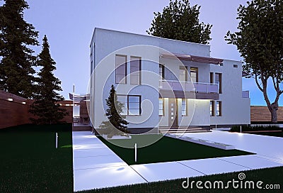 Exterior of a house in a modern style Stock Photo