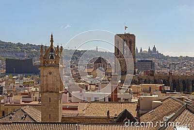 Rooftop view of Barcelona, Spain Editorial Stock Photo