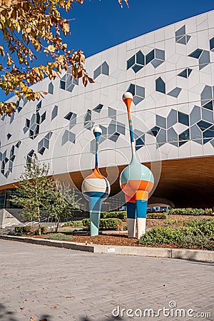Exterior of the main branch of the Calgary Public Library Editorial Stock Photo