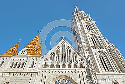 Exterior of Matthias Church in Budapest Editorial Stock Photo