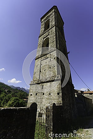 Medieval church of Saints Cornelio and Cipriano at Codiponte, Tuscany Stock Photo