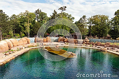 Exterior of the modern Africarium in Wroclaw Zoo Editorial Stock Photo