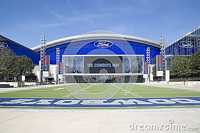 Exterior of modern Ford center in the city Frisco Editorial Stock Photo