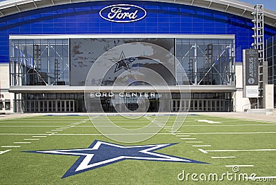 Exterior of modern Ford center in Frisco Editorial Stock Photo