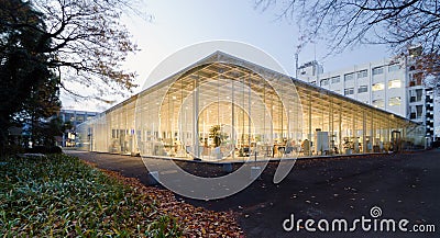 Exterior of Modern Workshop in Kanagawa Institute of Technology Stock Photo