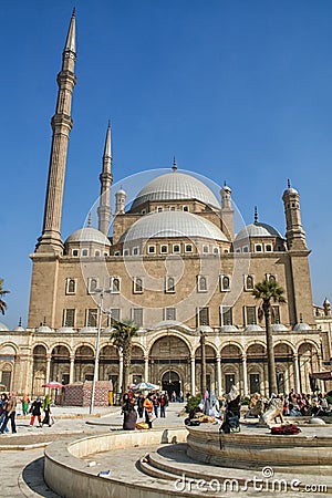 Exterior of Mosque of Muhammad Ali in the Citadel of Cairo (Egypt) Editorial Stock Photo