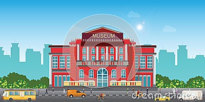 Exterior of museum building Vector Illustration