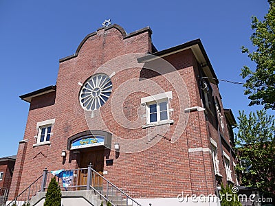 Exterior of old fashioned brick synagogue building Editorial Stock Photo