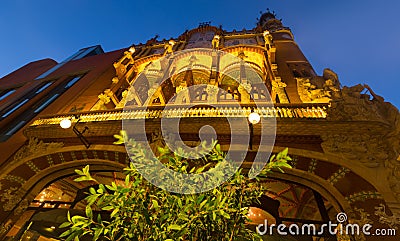 Exterior of Palace of Catalan Music in Barcelona Stock Photo
