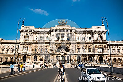 Exterior of Palace of Justice in Rome. Editorial Stock Photo