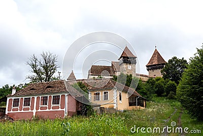 The fortified church from Alma Vii, Transylvania, Romania Stock Photo