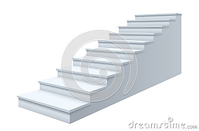 Exterior realistic stairs. Architectural home staircase, modern stairway. Ladders, staircases Vector Illustration