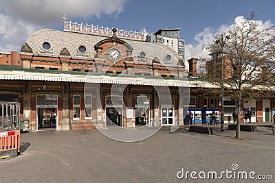 Exterior of Slough railway station on the Great Western Line. UK. Editorial Stock Photo