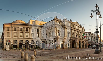 Exterior of the Teatro alla Scala in Milan famous all over the world for its representations Editorial Stock Photo