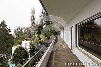 Exterior of terrace with nobody around Stock Photo