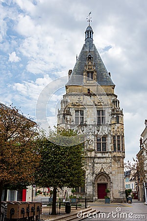 Exterior view of the Belfry, former town hall of the city of Dreux, France Stock Photo