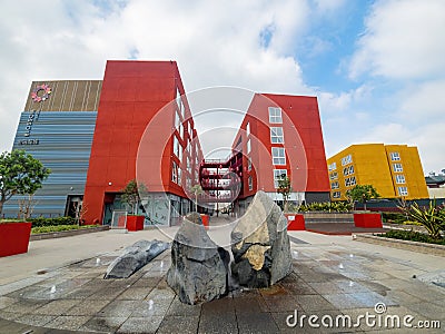 Exterior view of the Blossom Plaza in Chinatown area Editorial Stock Photo