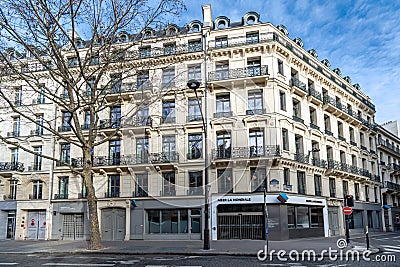 Exterior view of the building housing the headquarters of AG2R La Mondiale, Paris, France Editorial Stock Photo
