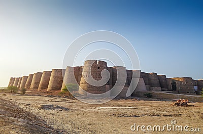 Exterior View of Derawar Fort in Pakistan Stock Photo