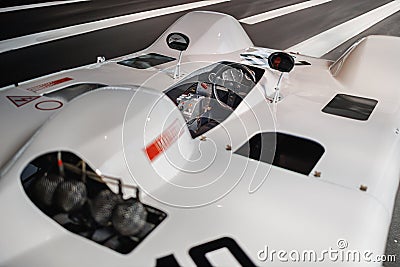 Exterior View From the Driver's Seat Side of a Vintage Grand Touring Racing Car Editorial Stock Photo