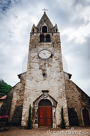 Eglise du Cloitre, medieval church in Aigle, Switzerland Stock Photo