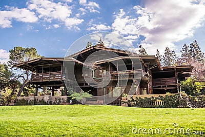 Exterior view of Gamble House, Pasadena Editorial Stock Photo