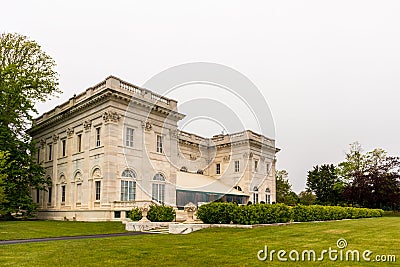 Exterior view of the historic Marble House in Newport Rhode Island. Editorial Stock Photo