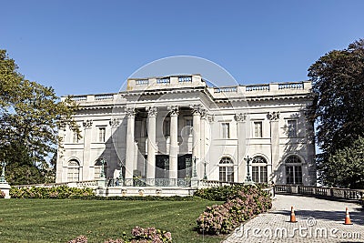 Exterior view of the historic Marble House in Newport Rhode Island Editorial Stock Photo