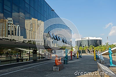 exterior view of the Latin America Memorial in Sao Paulo city Editorial Stock Photo