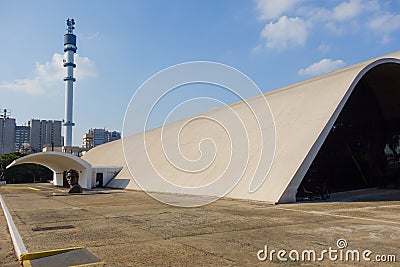 exterior view of the Latin America Memorial in Sao Paulo cit Editorial Stock Photo