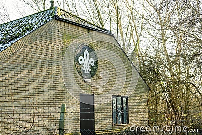 Exterior view of a modern recreational and sports building used by UK Scouts. Editorial Stock Photo