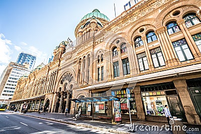 Exterior view of Queen Victoria Building or QVB shoppping arcade in Sydney NSW Australia Editorial Stock Photo