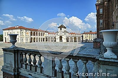 Exterior view of the Savoy Reggia of Venaria Reale and gardens a UNESCO World Heritage Site Editorial Stock Photo