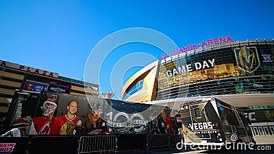 Exterior view of the T Mobile Arena in Las Vegas. Editorial Stock Photo