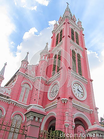 exterior view of the Tan Dinh Church (a Roman Catholic church) in Ho Chi Minh City, Editorial Stock Photo