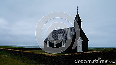 Exterior view to Budakirkja at Budir, Snaefellsnes, Iceland Stock Photo