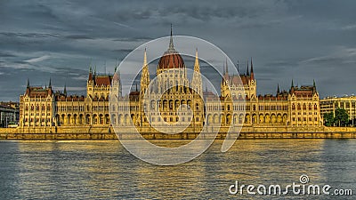 Exterior view to Hungary Parliament House, Budapest Hungary Stock Photo
