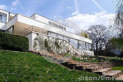 Exterior of the Villa Tugendhat by architect Ludwig Mies van der Rohe built in 1929-1930, modern functionalism architecture Stock Photo