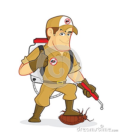 Exterminator or Pest Control Vector Illustration