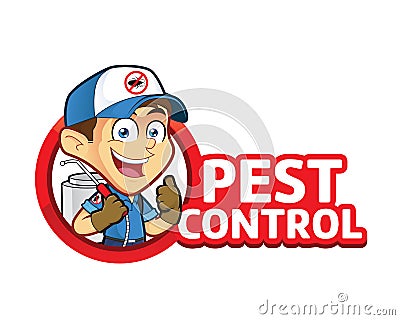 Exterminator or pest control with logo Vector Illustration