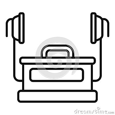 External defibrillator icon outline vector. First treatment Vector Illustration