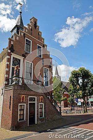 The external facade of the Raadhuis former town hall built in 1615 in Balk, Friesland, Netherlands Stock Photo