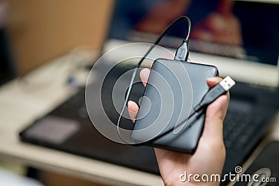 External hard drive for backup Stock Photo