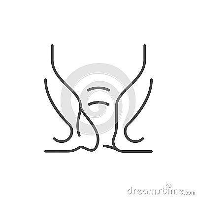 External hemorrhoid line outline icon Vector Illustration