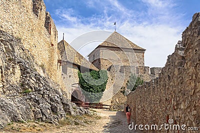 Between the external and internal walls of the castle - Sumeg Stock Photo