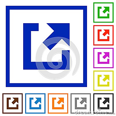 External link flat framed icons Stock Photo